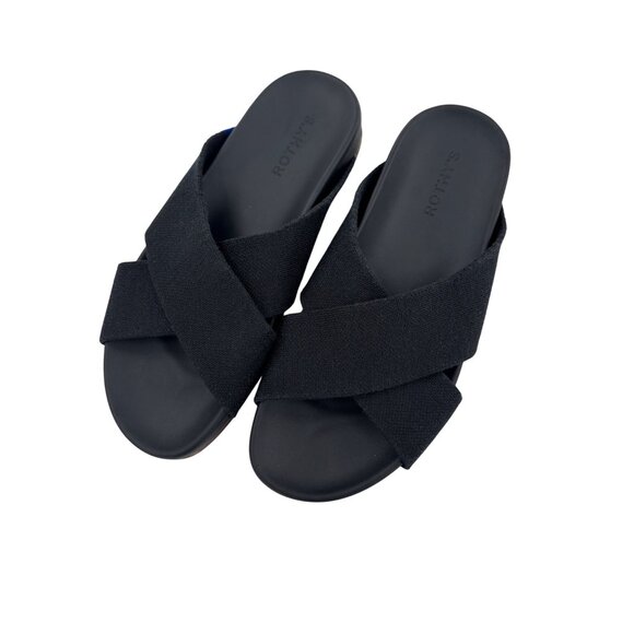 Rothys Womens Black The Weekend Slide Sandals Size W8.5 - Picture 1 of 7